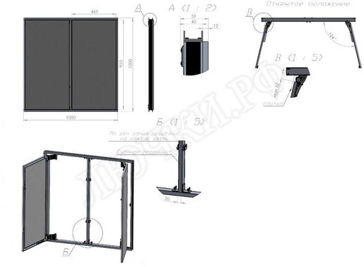 Люк под плитку Нажимной Секрет-Лайт 2 створки 1100*300 Люк под плитку Нажимной Секрет-Лайт 2 створки 1100*300