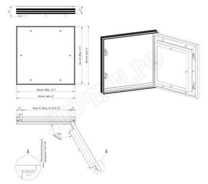 Люк под покраску Премиум Лайт противопожарный EIS60 500*450 Люк под покраску Премиум Лайт противопожарный EIS60 500*450